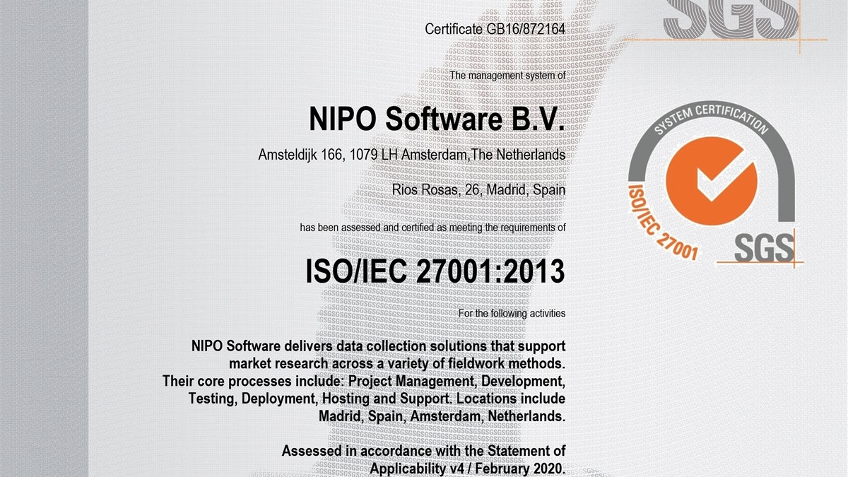 Faultless ISO 27001-2013 audit for Nfield