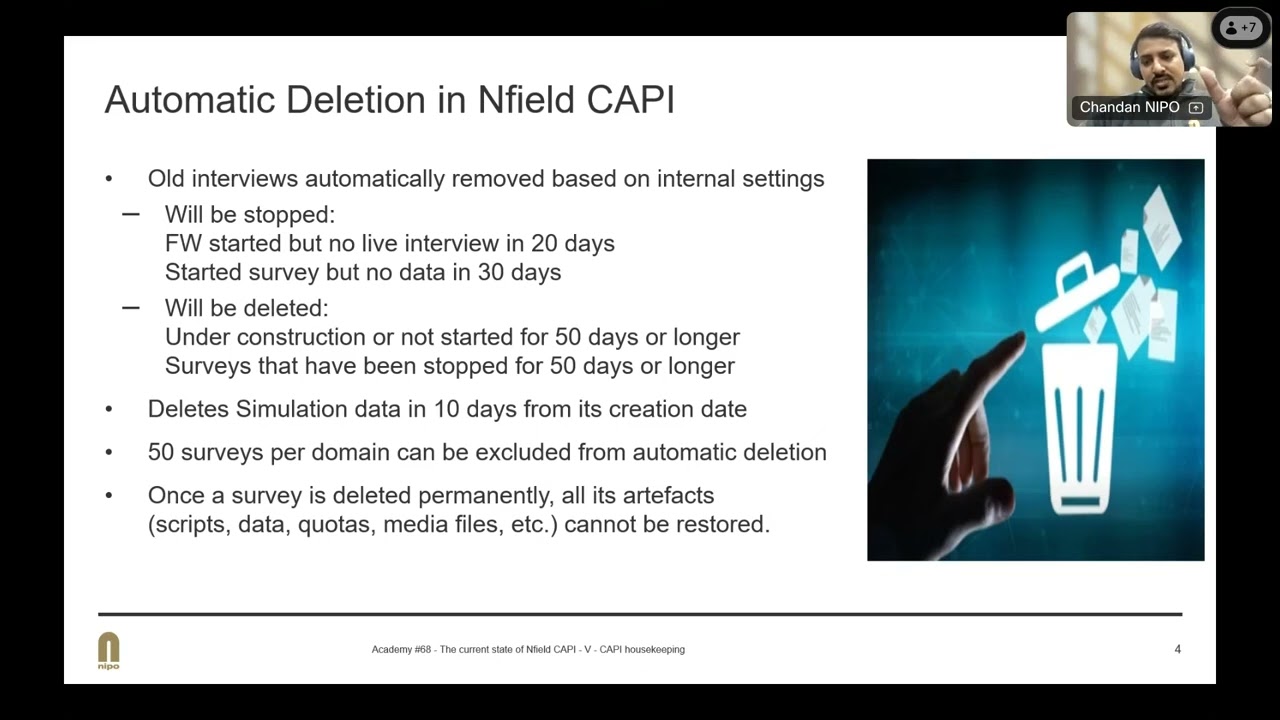 Academy 68 – The current state of Nfield CAPI – V – CAPI housekeeping